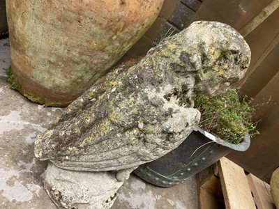 Lot 1931 - 19th century carved stone owl