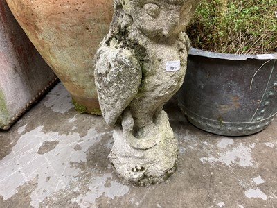 Lot 1931 - 19th century carved stone owl