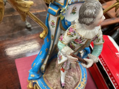 Lot 804 - 19th century French porcelain clock and garniture in the style of Sèvres.