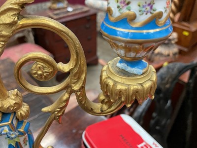 Lot 804 - 19th century French porcelain clock and garniture in the style of Sèvres.