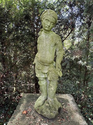 Lot 1944 - 18th century carved marble figure of a standing Renaissance style male, 92cm high