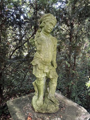 Lot 1944 - 18th century carved marble figure of a standing Renaissance style male, 92cm high
