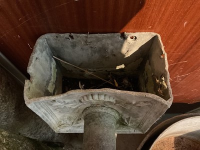 Lot 1951 - Georgian lead hopper of typical form, with shell and star motifs, 89cm high overall