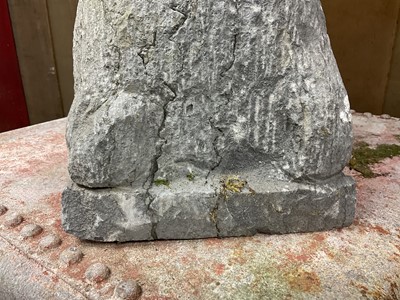 Lot 1953 - Garden sculpture of a ram, on rectangular base, 42cm wide x 21cm deep x 44cm high