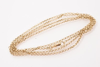 Lot 586 - Victorian yellow metal guard chain