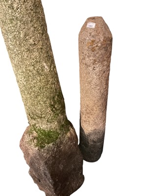 Lot 1963 - Two Cornish granite gate posts, one 103cm high