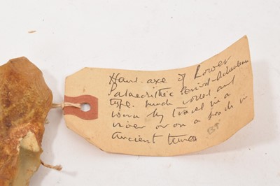 Lot 870 - Lower Palaeolithic hand axe, with pen inscription