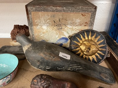 Lot 1889 - Assorted works of art including a decoy pigeon