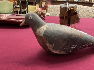 Lot 1889 - Assorted works of art including a decoy pigeon