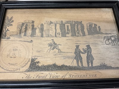 Lot 1890 - Group of 18th century engravings, including pair of female subjects in oval gadrooned brass frames, 25 x 21cm, 3 various others