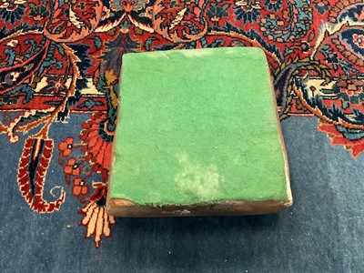 Lot 1891 - Pair of ancient relief moulded tiles, each with raised bird, 19 x 21cm