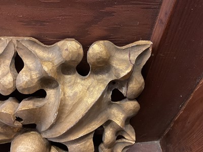 Lot 1892 - Set of four Victorian carved and gilded pine roof bosses, 30cm wide
