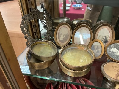 Lot 1895 - Collection of 19th century portrait miniatures, gilt metal frames and related items