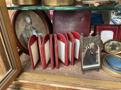 Lot 1895 - Collection of 19th century portrait miniatures, gilt metal frames and related items