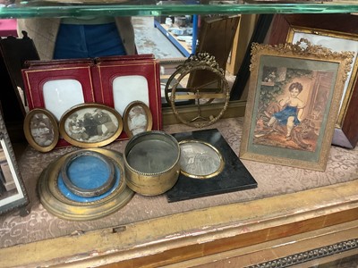 Lot 1895 - Collection of 19th century portrait miniatures, gilt metal frames and related items