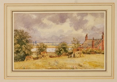 Lot 1335 - Thomas Churchyard (1798-1865) watercolour - 'Haunted' Cottage, Kingston Hall, Woodbridge, titled verso, 18cm x 29cm, in glazed gilt frame