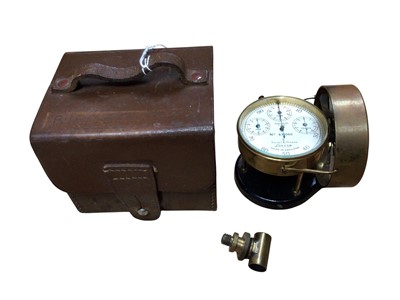 Lot 2944 - Early 20th wind velocity anemometer by Short & Mason, London, on original leather case