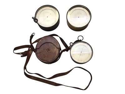 Lot 2949 - Three antique compensated aneroid barometers