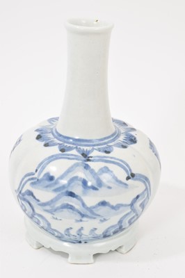 Lot 61 - South East Asian blue and white lobed bottle shaped vase