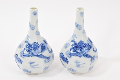 Lot 59 - Pair of Japanese Hirado bottle shaped vases
