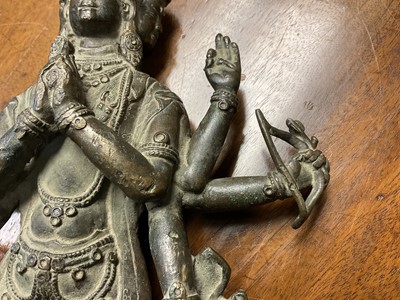 Lot 985 - Early Tibetan bronze figure Yogambara
