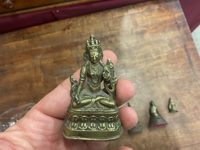 Lot 996 - Five small Tibetan and Indian bronze figures