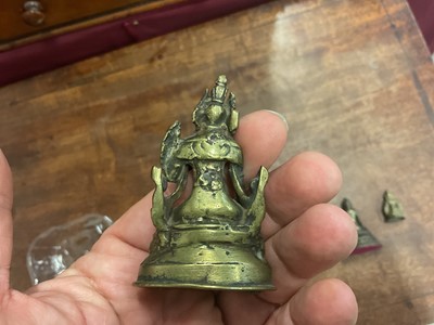Lot 996 - Five small Tibetan and Indian bronze figures
