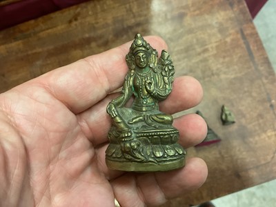 Lot 996 - Five small Tibetan and Indian bronze figures