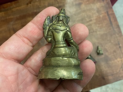 Lot 996 - Five small Tibetan and Indian bronze figures