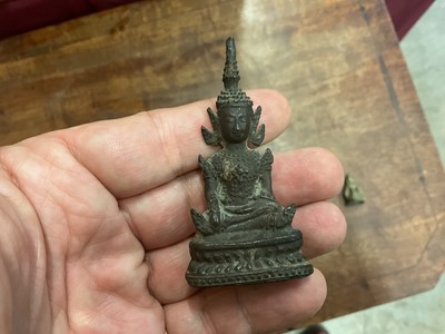 Lot 996 - Five small Tibetan and Indian bronze figures