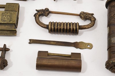 Lot 992 - Chinese lock in the form of a bear, and other locks