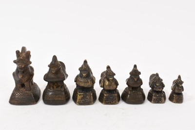 Lot 990 - Seven Chinese bronze bird shaped opium weights