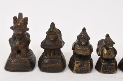 Lot 990 - Seven Chinese bronze bird shaped opium weights
