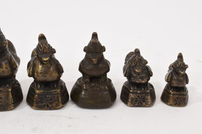 Lot 990 - Seven Chinese bronze bird shaped opium weights