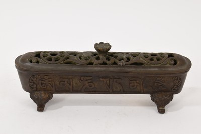 Lot 989 - Chinese bronze rectangular koro and cover