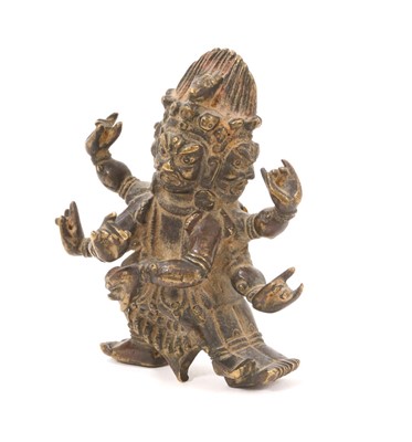 Lot 984 - Early Tibetan bronze figure of Mahakala