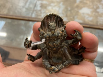 Lot 984 - Early Tibetan bronze figure of Mahakala