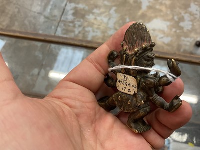 Lot 984 - Early Tibetan bronze figure of Mahakala