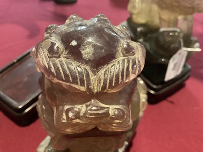 Lot 988 - Pair of Chinese hardstone Dogs of Fo