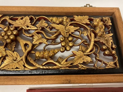 Lot 986 - Collection of Chinese carved and pierced wood panels