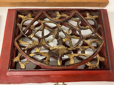 Lot 986 - Collection of Chinese carved and pierced wood panels