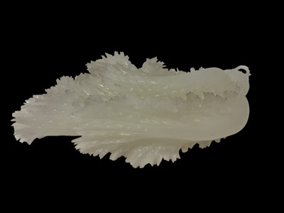 Lot 982 - Chinese white stone carving of a lotus