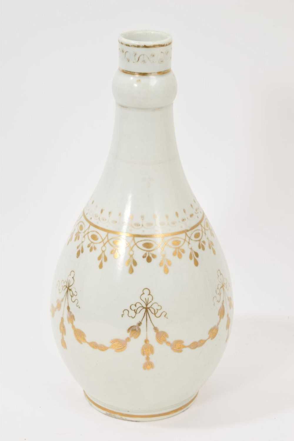 Lot 5003 - Worcester water guglet, decorated in gilt, circa 1765