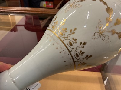 Lot 5003 - Worcester water guglet, decorated in gilt, circa 1765