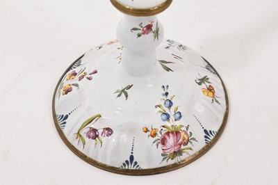 Lot 949 - South Staffordshire enamel taperstick, circa 1770