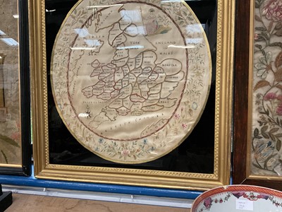 Lot 945 - Good George III silkwork map of England