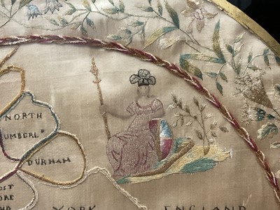 Lot 945 - Good George III silkwork map of England