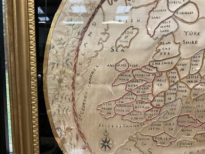 Lot 945 - Good George III silkwork map of England