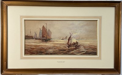 Lot 5266 - Thomas Bush Hardy (1842-1897) watercolour - On the West Coast, signed and dated '91, 24cm x 49cm, in glazed gilt frame