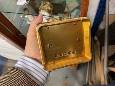 Lot 802 - 19th century gilt brass cased striking carriage clock with engraved decoration